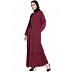 Designer Nida abaya with Patchwork- Maroon